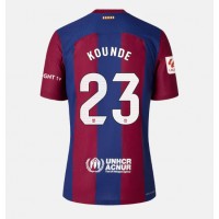 Camisa de Futebol Barcelona Jules Kounde #23 Equipamento Principal Mulheres 2023-24 Manga Curta